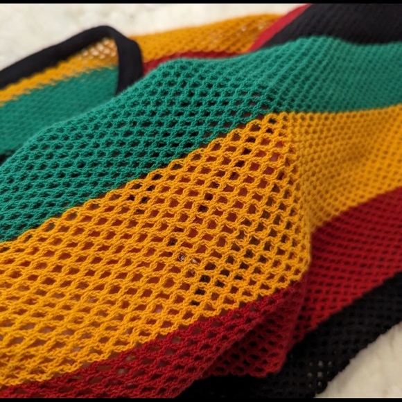 Crochet knit mesh Rasta dress small/medium - Picture 8 of 12